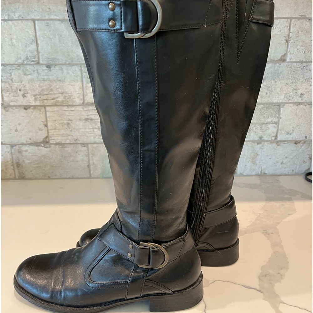AEROSOLES Tall Black Boots, Size 8